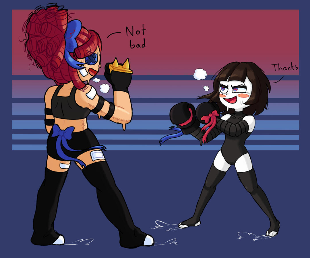 Pomni vs Ragatha (designs are by @burrotello)