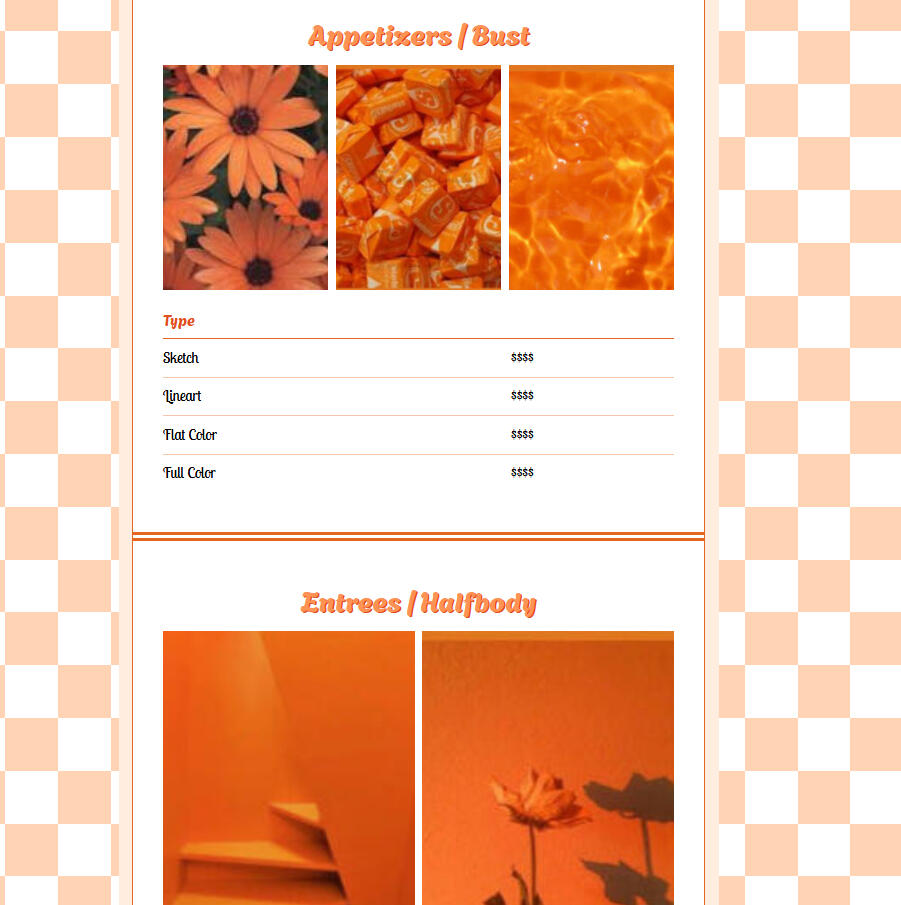 Orange Menu Design- Page 3