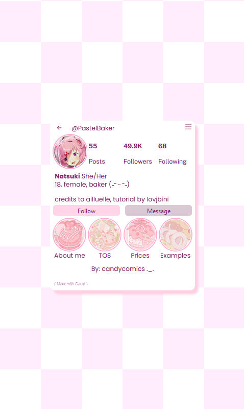 Instagram profile Design- Main Page