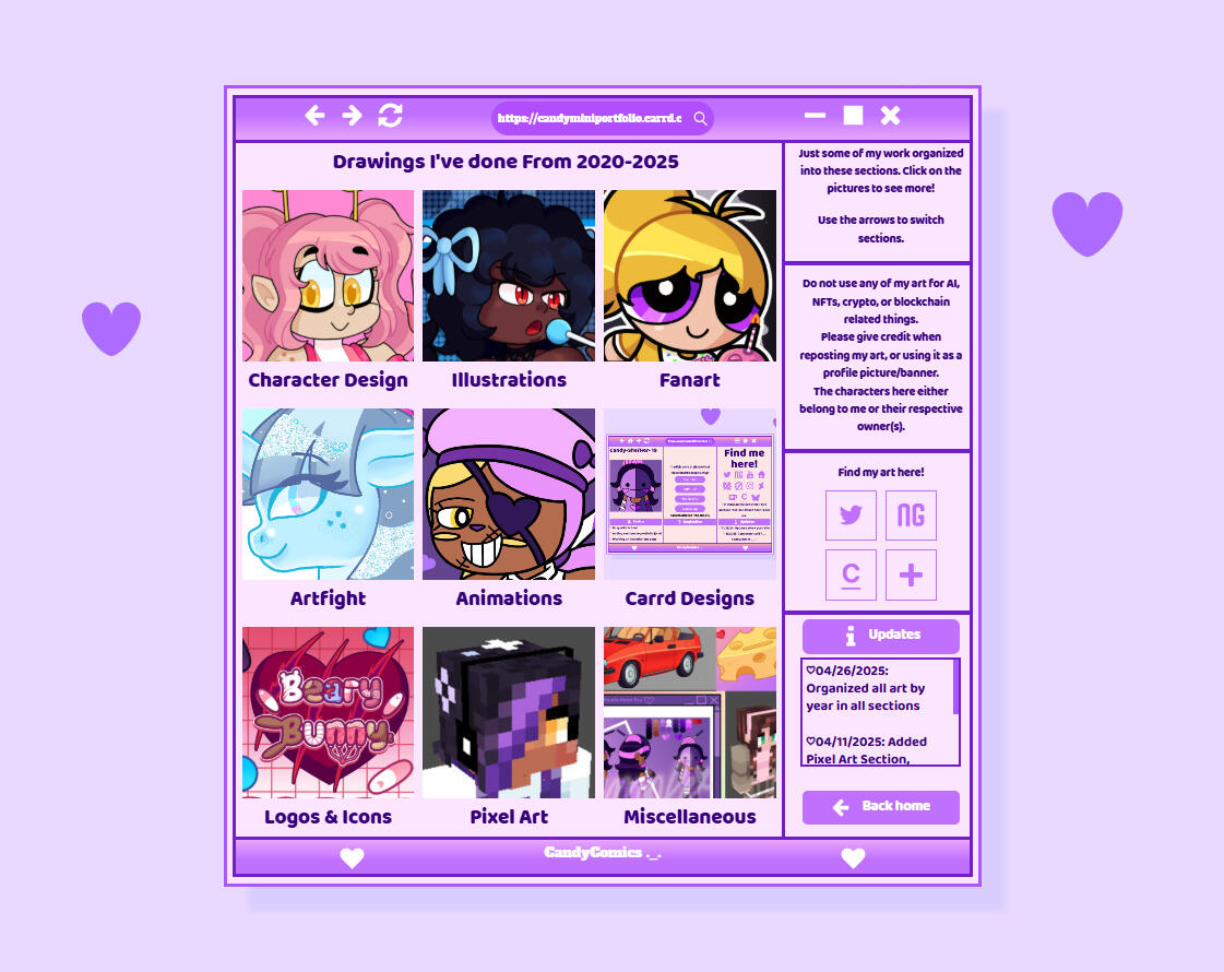 My Carrd Design- Portfolio page